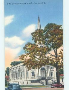 Unused Linen CHURCH SCENE Sumter South Carolina SC L4541