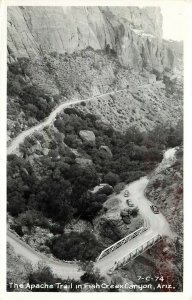 Cline RPPC 7-C-74, Apache Trail in Fish Creek Canyon AZ Maricopa County