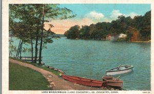 Vintage Postcard Lake Wangumbaug Lake Coventry South Coventry Connecticut CT