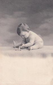 Child With Dog Made From Sweets Tiny Balls Please Check Old Postcard