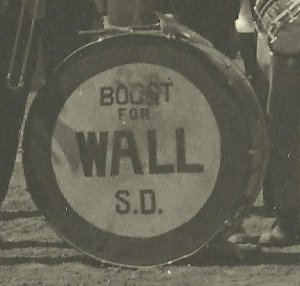 Wall SOUTH DAKOTA RPPC 1914 BAND Parade MAIN STREET Memorial Day nr Rapid City 