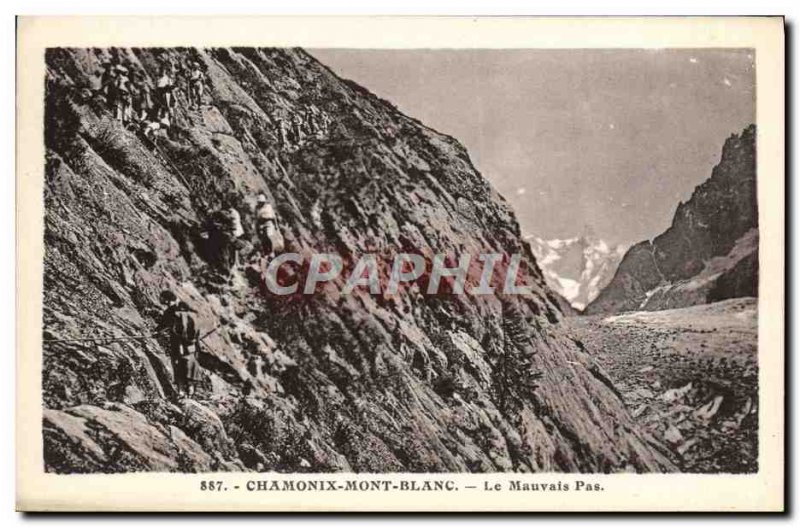 Old Postcard Chamonix The Bad No Mountaineering