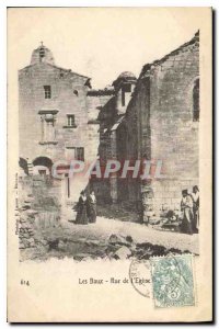 Old Postcard Les Baux Church Street