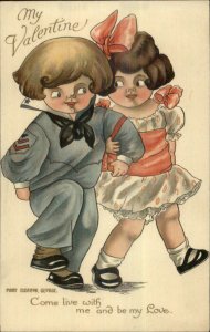 Mary Eleanor George Cute Kids Romance Valentine - Ernest Nister Postcard