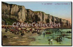 Postcard Old Treport The Beach and the Cliff