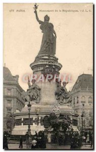 Old Postcard Paris Monument Leo Republic