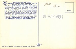 High View Sheraton Boston Hotel Prudential Center Massachusetts MA Postcard UNP 