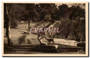 Nimes Old Postcard Garden Fountain