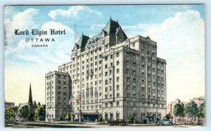 OTTAWA, Ontario Canada ~ LORD ELGIN HOTEL 1941 Roadside Postcard