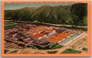 Home Of Warner Brothers and First National Pictures Burbank California Postcard