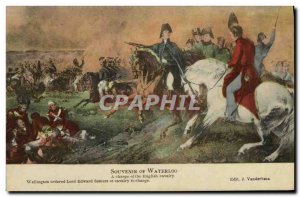 Old Postcard Napoleon 1st Waterloo load of the English cavalry Wellington ord...