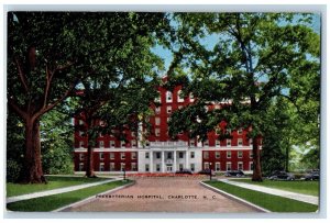 Charlotte North Carolina NC Postcard Presbyterian Hospital Building 1940 Vintage
