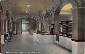 Marion Indiana Interior of Library Vintage Postcard JF686539