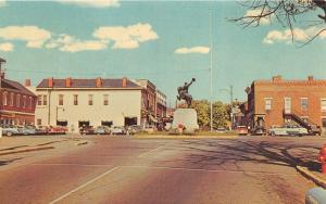 Somerset Ohio~Little Phil Square~Civil War Monument~1950s Postcard