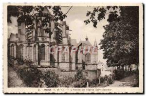 Old Postcard Redon L & # & # 39abside of 39eglise Saint Sauveur