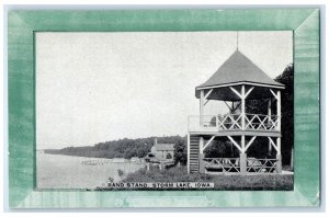 1910 Band Stand River Trees Scene Storm Lake Iowa IA Posted Vintage Postcard