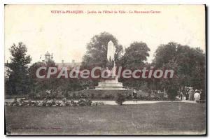 Old Postcard Vitry Le Francois Jardin De I'Hotel Town Monument Carnot