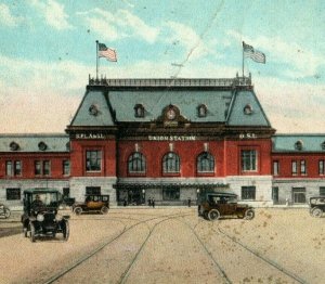 Circa 1910-20 Union Station, Salt Lake City, Utah, Cars Vintage Postcard P22