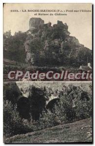 Postcard Old Bridge On La Roche Maurice I'Ellorn And Ruins Of Castle