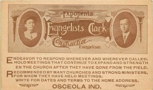Vintage Postcard Advertising Clark Evangelists of Osceola IN will Hold Meetings