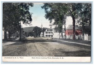 c1910 Main Street looking West Road Hancock New Hampshire NH Vintage Postcard 