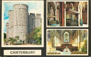 Postcard England Canterbury, Kent castle church