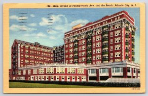 1952 Hotel Strand At Penn. Ave. & Beach Atlantic City New Jersey Posted Postcard