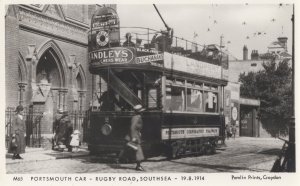 Rugby Road Southsea Hampshire Old Bus in WW1 Postcard