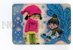 487104 USSR 1984 Gvozdeva cartoon Frantisek lenticular 3D Pocket CALENDAR