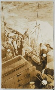 WW2 Era Japanese Sailors taken Aboard USS Sterett RPPC Postcard P19