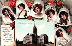 Vtg Hartford Connecticut CT State Capitol Our Belles 1909 Raphael Tuck Postcard