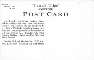 J31/ Portland Oregon Postcard c1910 Tyrrell Seeing Autos Tourist Bus 335