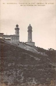 Barcelona Spain Tibidabo Mountain Tower Real Photo Antique Postcard J58180