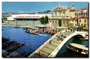 Italy Italia Venezia Venice Old Postcard Bridge and Scalzi station