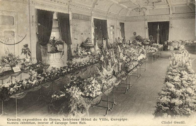 mauritius maurice, CUREPIPE, Town Hall, Flower Exhibition (1909) Postcard