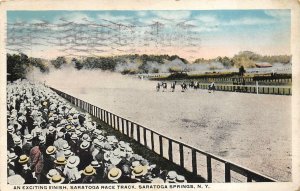 HORSE RACE SARATOGA SPRINGS NEW YORK STATE POSTCARD 1917 