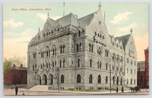 Columbus Ohio~US Post Office~Horse & Buggy in Front~c1910 Postcard