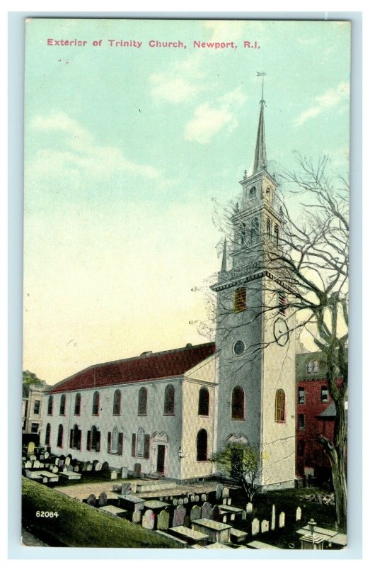 1914 Exterior of Trinity Church, Newport, Rhode Island RI Postcard 
