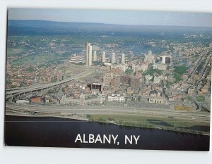 Postcard Looking west along the Hudson River Albany New York USA