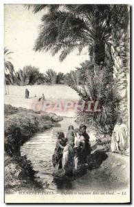 Old Postcard Scenes And Types Children In A Bathing If Oued