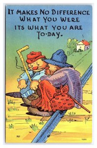 It Makes No Difference What You Were Its What You Are Today Comic Postcard Hobos