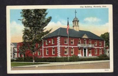 OH City Hall Town Offices Bldg MARIETTA OHIO POSTCARD