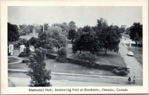 postcard Blenheim, Ontario - Memorial Park, Swimming Pool