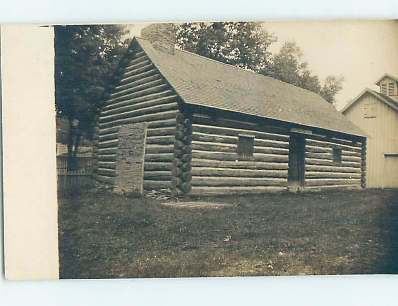 Pre-1918 rppc architecture GREAT VIEW OF ANTIQUE LOG CABIN HOUSE HL9959