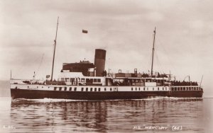 PS Mercury Of Caledonia Paddle Steamer Real Photo Old Ship Postcard