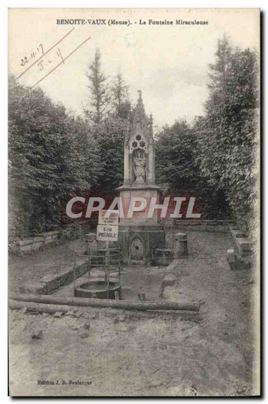 Old Postcard Benoite Vaux The Miraculous Fountain