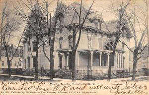 Hornellsville New York Masonic Temple Street View Antique Postcard K83541