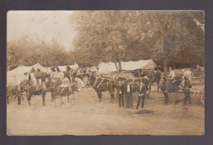 Marvell ARKANSAS RPPC 1908 LOGGING CAMP Wagons Logs TEAMSTERS Lumberjacks Posing