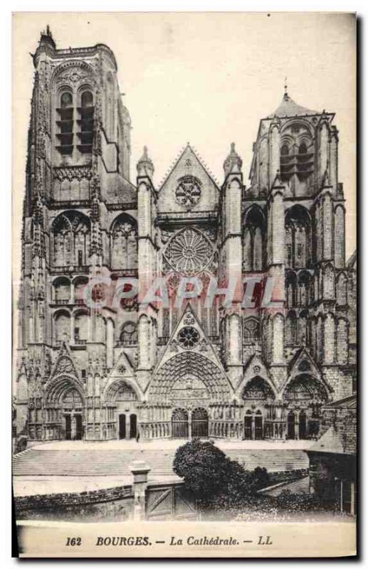 Old Postcard Bourges La Cathedrale