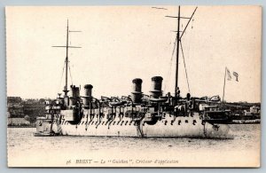 WW1  French  Cruiser  Le Guichen   Postcard